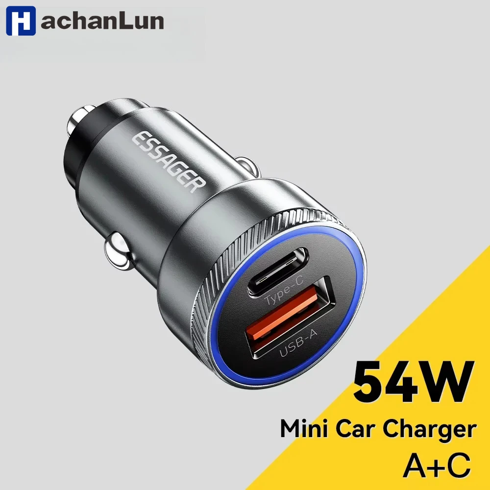 54W USB Car Charger 5A Fast Charing QC 3.0 PD 3.0 SCP AFC USB Type C Car Phone Chargers For iPhone Huawei Samsung Xiaomi