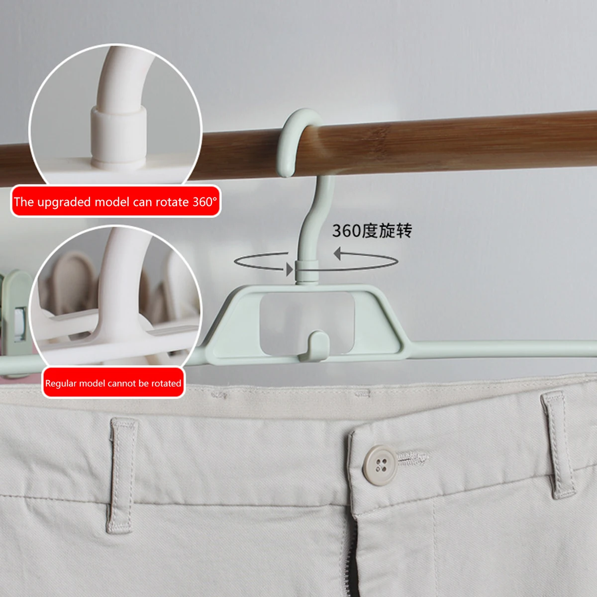 10 home adjustable retractable clothespin pants rack, home hanger with non-slip clip, multi-functional dress hang pants clip