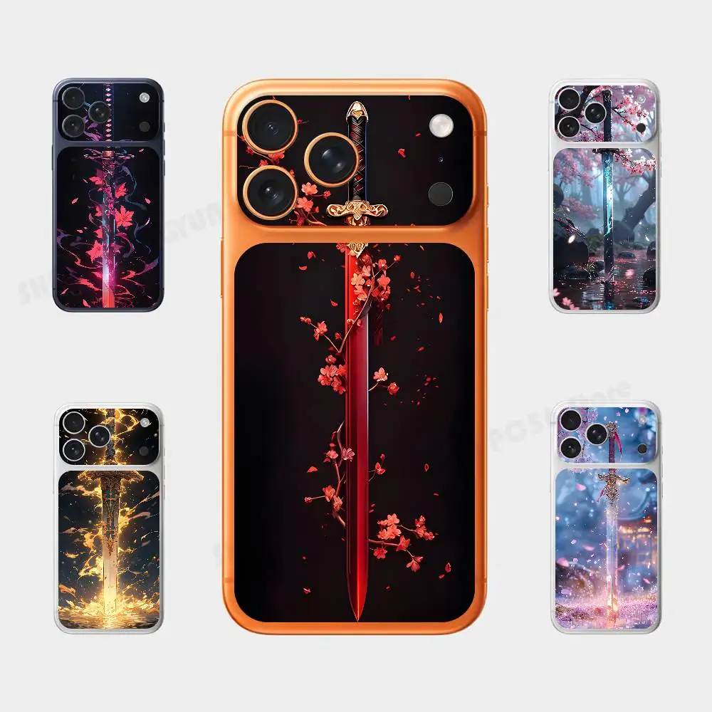 

Domineer Beauty Sword For Iphone 17 Pro ProMax Back Protective Decorative Sticker Back Cover