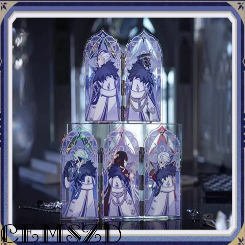 [حقيقية] لعبة ساخنة Genshin Impact FROST and FLAME Cosplay شفافة أكريليك واقفة أنيمي شخصية كرتونية سطح المكتب الحلي