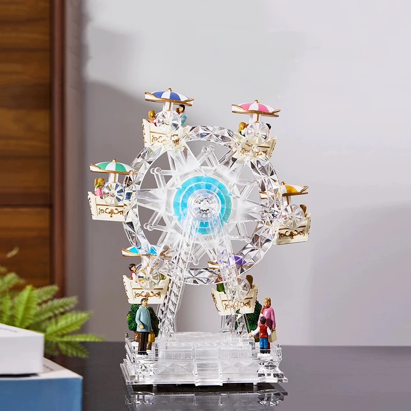 Acrylic Ferris Wheel Ornaments,Ferris Wheel Model Sculpture,Luxury Crafts Gifts,Artwork Living Room Office Desktop Decoration