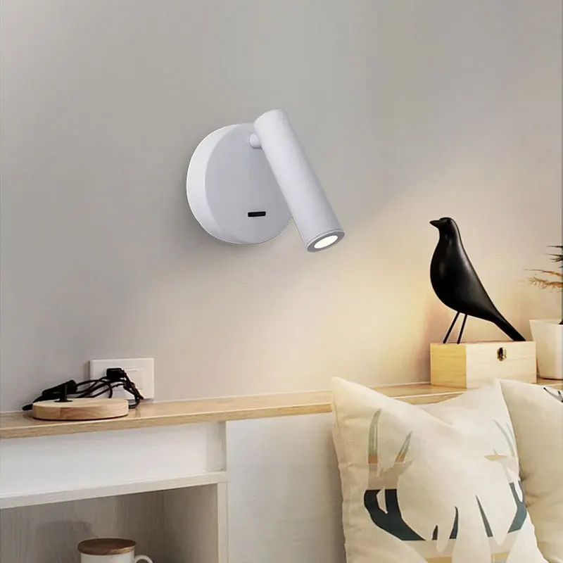 

New American Bedside Led Wall Lamp With Adjustable Spotlights Hotel Hallway Hallway Bedroom Wall Lamp Indoor Reading Light