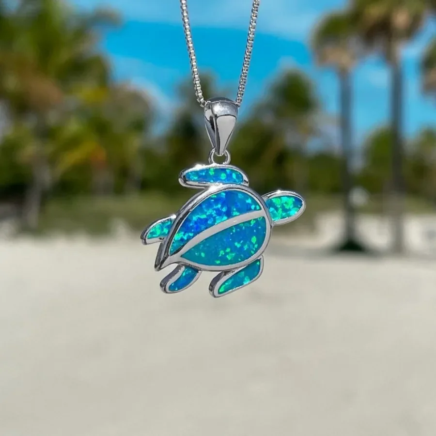 Fashionable Women Creative Aubao Turtle Pendant Bohemian Necklaces for Women Animal Jewelry Birthday Party Anniversary Gift