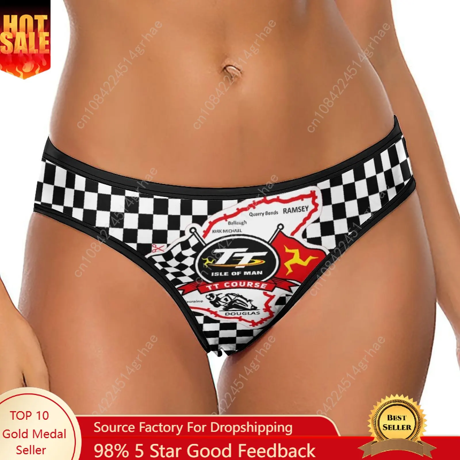 Isle Of Man Flag Customized Ice Silk Thong Panties Women's Briefs Soft Comfortable Sizes S-2XL Suitable Wear and All Seasons