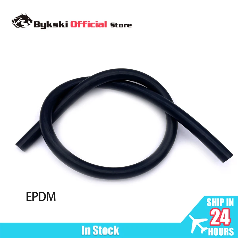 Bykski EPDM 1 Meter Soft Tube ID9.8mm / OD15.9mm, High Temperature/ Corrosion/ Aging Resistance Cooler Rubber Hose for PC Server