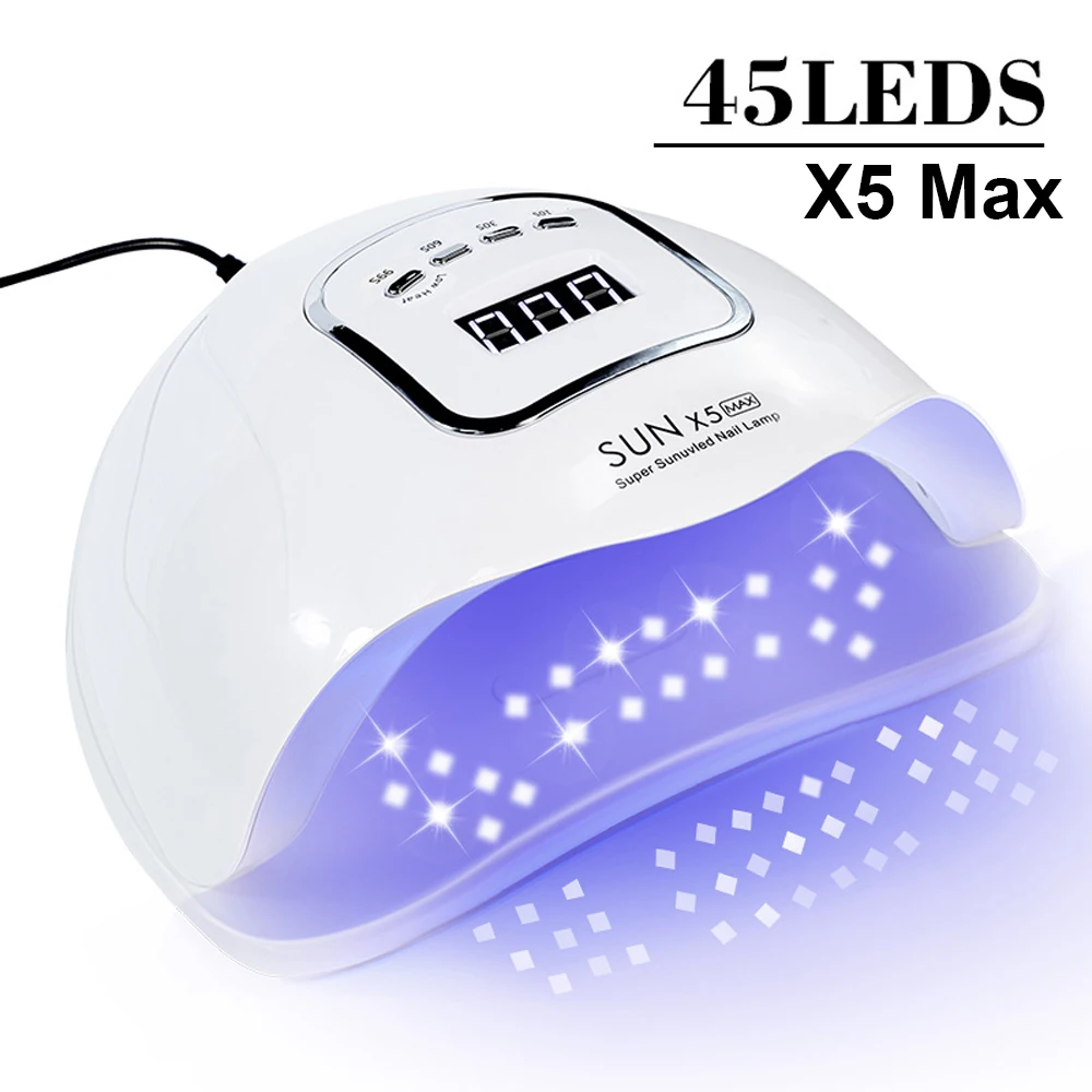 Professional UV Nail Art Lamp 45LED Nail Dryer with 4 Timers and Auto Sensor Drying Light for Gel Nail Polish Curing Nail Tools