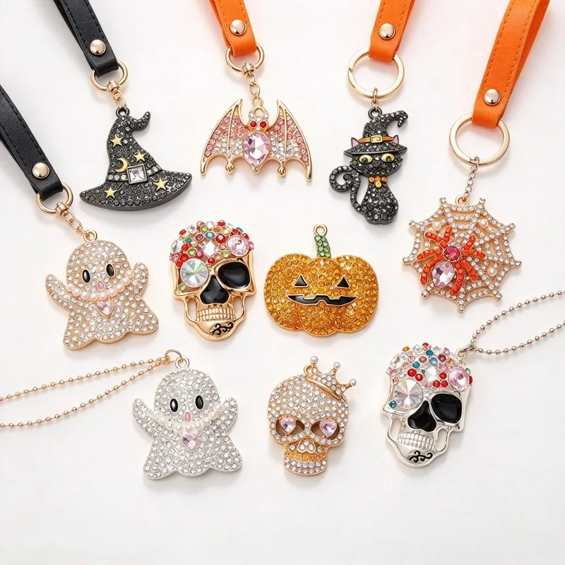 Halloween Ghost Pumpkin Bat Witch Hat DIY Craft Accessory Holiday Gift Decoration Supply For Handmade Ornament Party Scene Setup