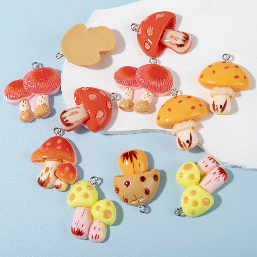    10 teile/paket Mixed Stil Pilz Harz Charms Anhänger Für Frauen DIY Ohrringe Schmuck Zubehör