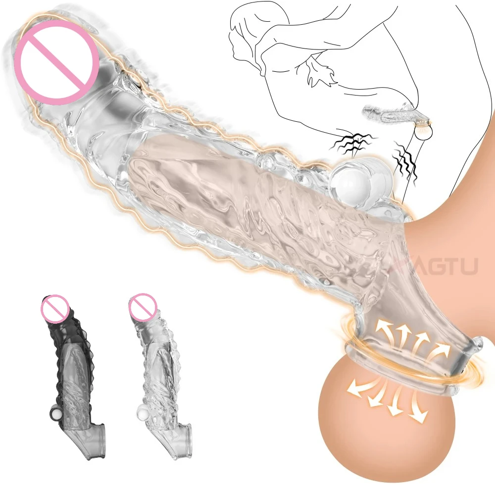 الرجال رصاصة هزاز حلقة واضحة خاتم الديك موسع قابلة لإعادة الاستخدام القضيب كم فائقة لينة المكبر للأزواج تهتز دسار الجنس لعب #1