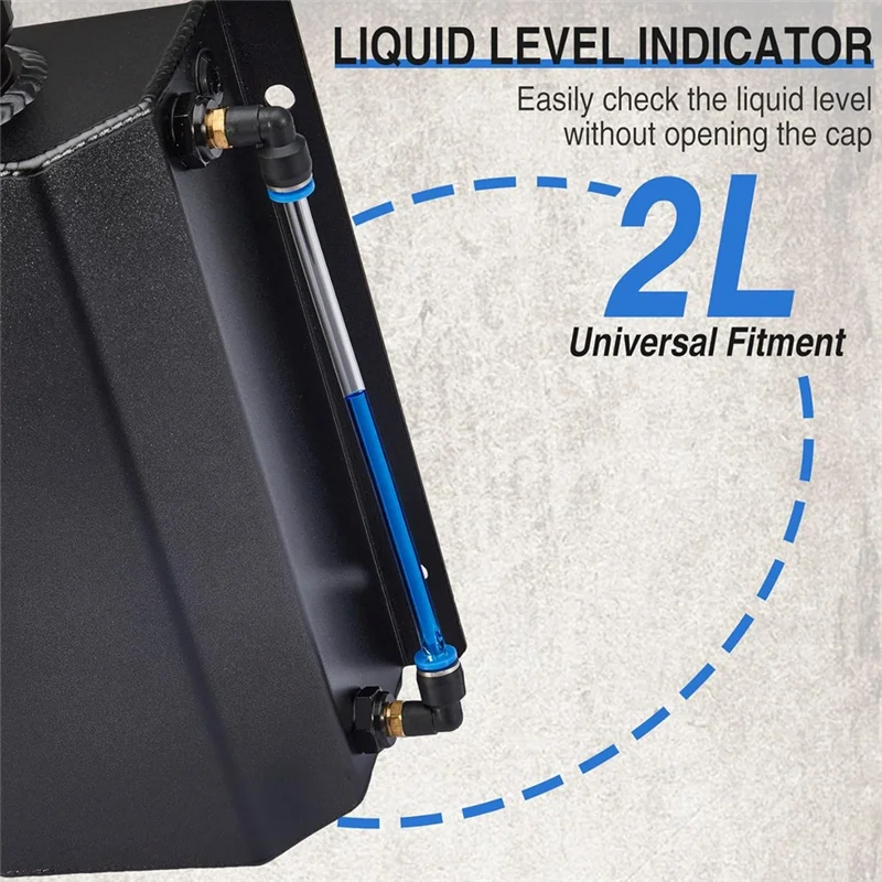 

Radiator Expansion Tank Universal 2L Aluminum Coolant Overflow Reservoir Coolant Radiator