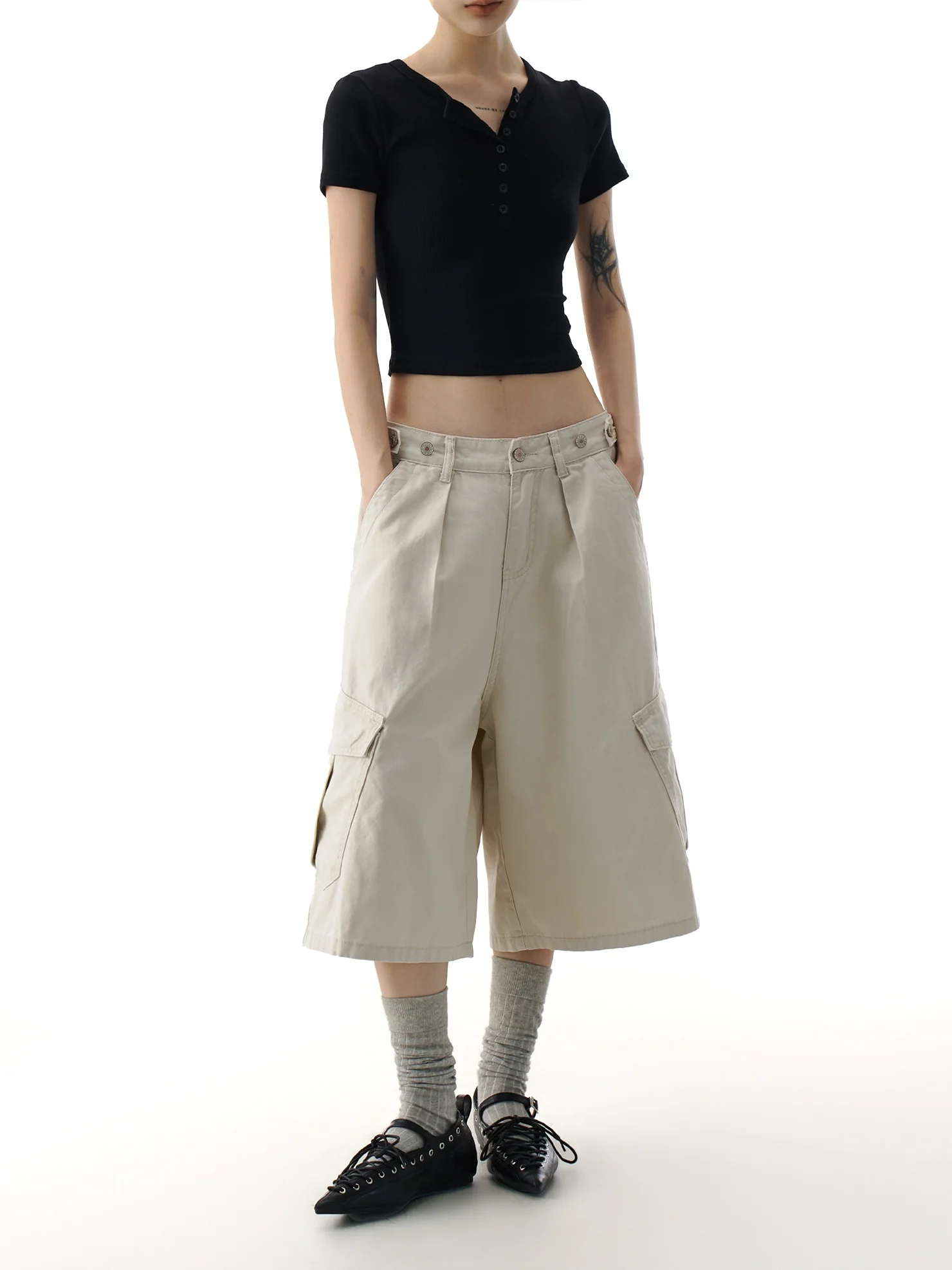 

Женские повседневные широкие джинсы 7/8 длины из хлопка в рабочем стиле, свободного кроя, летняя новинка, цвет бежевый AGUA, для весны и осени