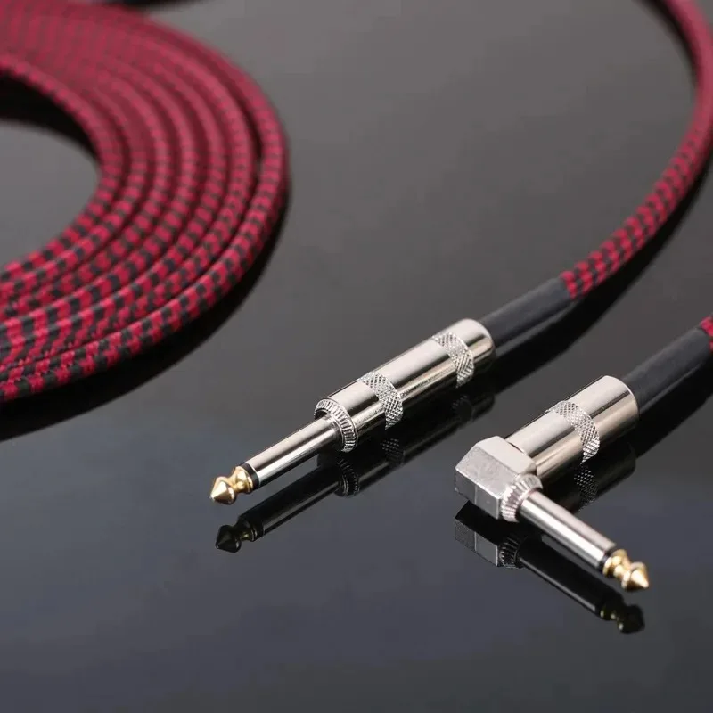 Cable de guitarra eléctrica, Cable Jack Line, caja eléctrica de bajo, Cable de Audio, línea de reducción de ruido, Cable blindado trenzado