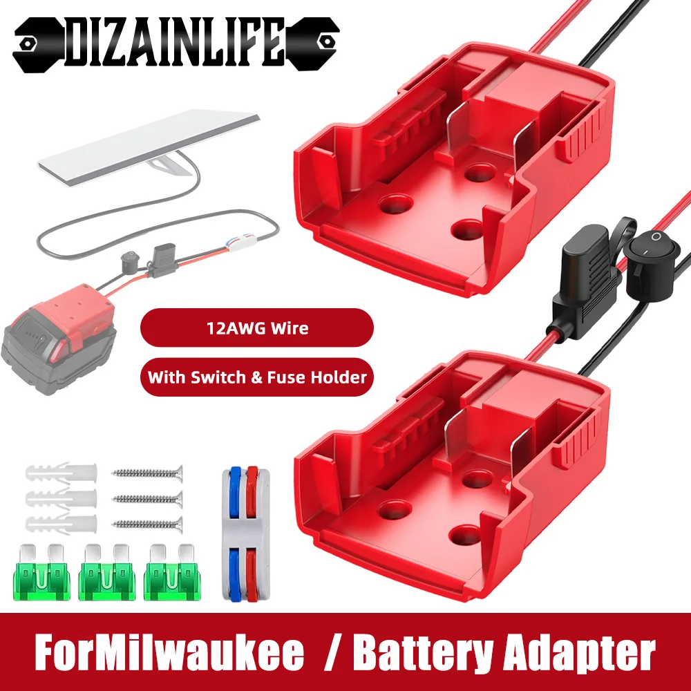 

DIY Adapter for Milwaukee M18 18V Li-Ion Battery Adapter Performancer Connector 12AWG DIY Adapter for Foy Machines, Cars
