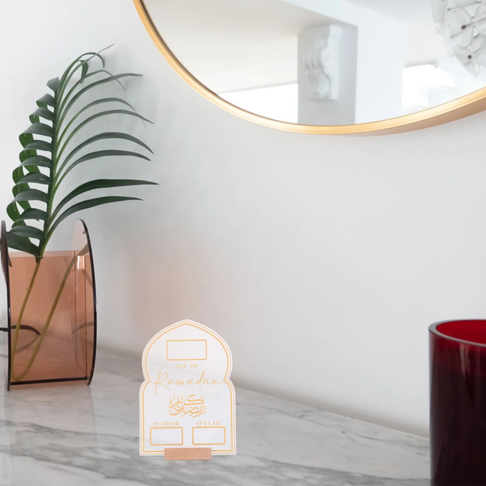 1 مجموعة رمضان التقويم مكتوبة بخط اليد الأبدي الاكريليك سطح المكتب العد التنازلي تسجيل مكتب ديكور عيد مبارك الديكور العد التنازلي الدائم #6