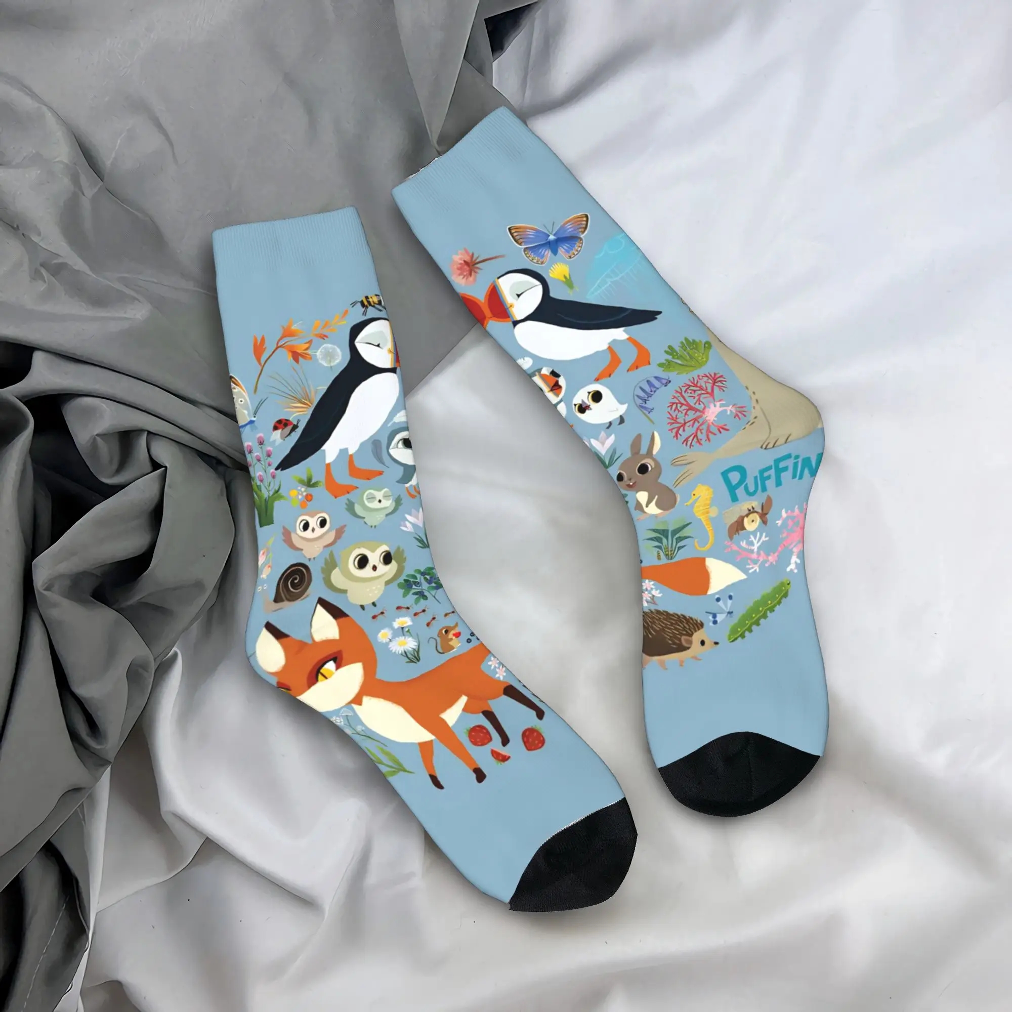 Puffin Rock Oona Baba  Stockings  Graphic Harajuku Socks Autumn Anti Skid Socks Unisex Men Outdoor High Quality Socks