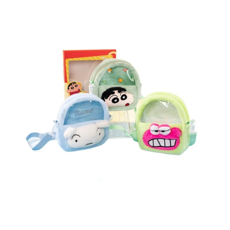Crayon Shinchan Borsa a tracolla in peluche Piccola borsa in alligatore bianco Anime Ita Borsa a tracolla versatile regalo per ragazza bambola trasparente