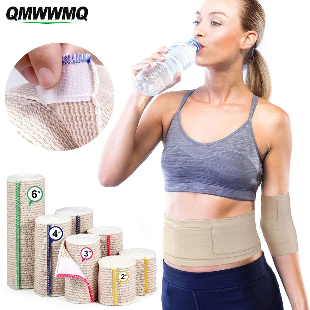 3Roll Elastic Bandage Wrap with Self-Closure, Stretched Compression Bandage Wrap, Wound Care Product for First Aid Kit & Medical