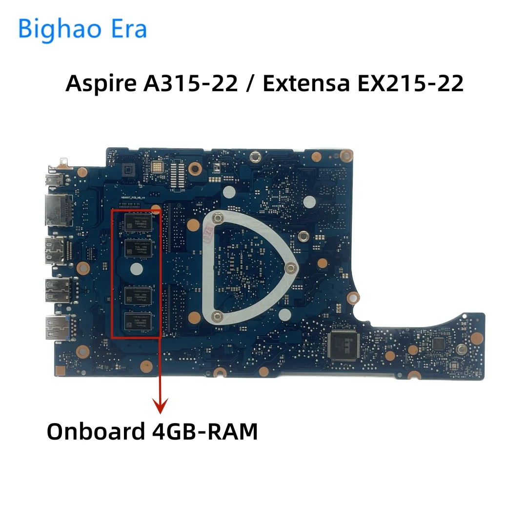 For Acer Aspire A315-22G EX215-21 A315-22 Laptop Motherboard With A4-9120 A6-9220 A9-9420 CPU 4GB-RAM UMA NB8607 NB.HE811.002