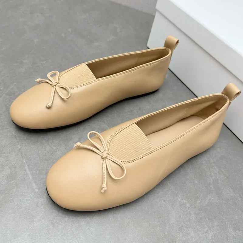 New Summer Casual Flats Fashion Round Toe Shoes Women Concise Genuine Leather Women Shoes Sapato Feminino