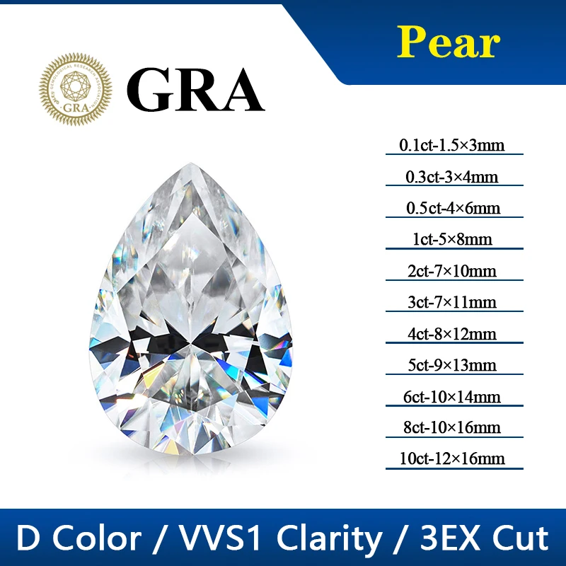 Special Cut White Bulk Moissanite Oval / Pear / Radiant / Emerald /Heart / Princess / Cushion 0.1-10ct Factory Direct Sales