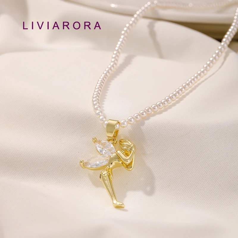 2Pcs 18K Gold Plated Angel Wing Fairy Moon Pendant CZ Siblings Mother Child Medallion Heart Charms For Family Jewelry Making