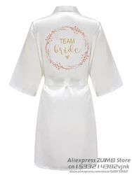 Team Bride Floral Wreath Wedding Party Funny Women Wedding  Dressing Gown Bathobe Bridal Party Bridesmaid Wedding Robes gift