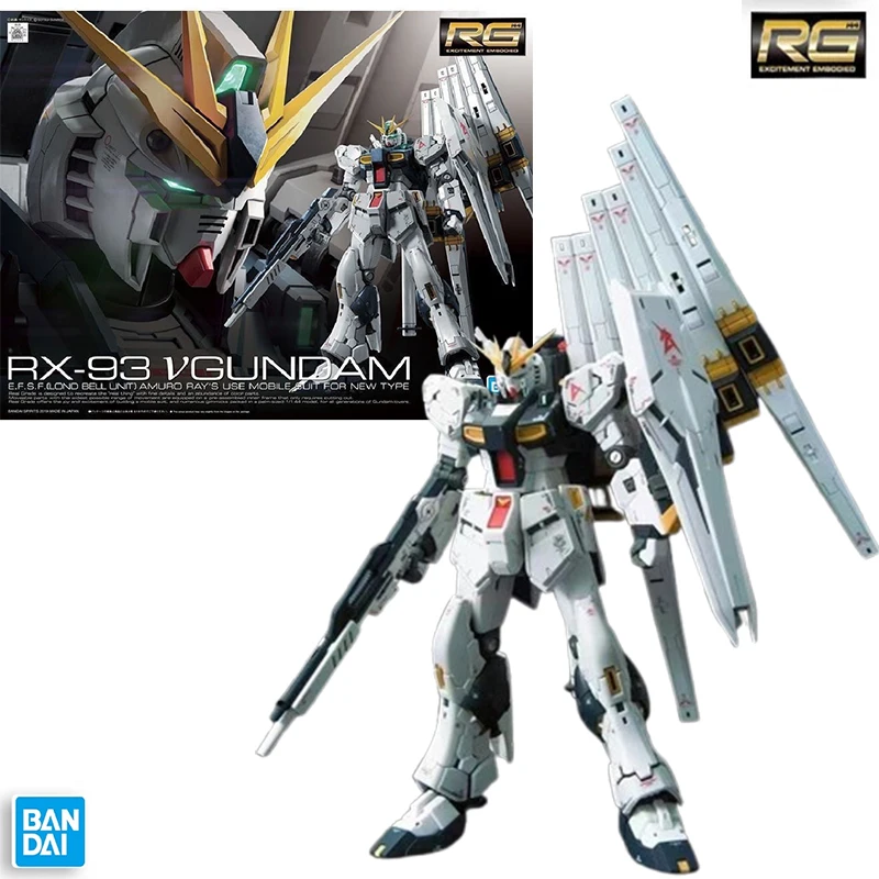 

Spot Bandai Gundam RG1/144 RX-93VGUNDAM anime model toys mobile warrior robot model boy gift original box