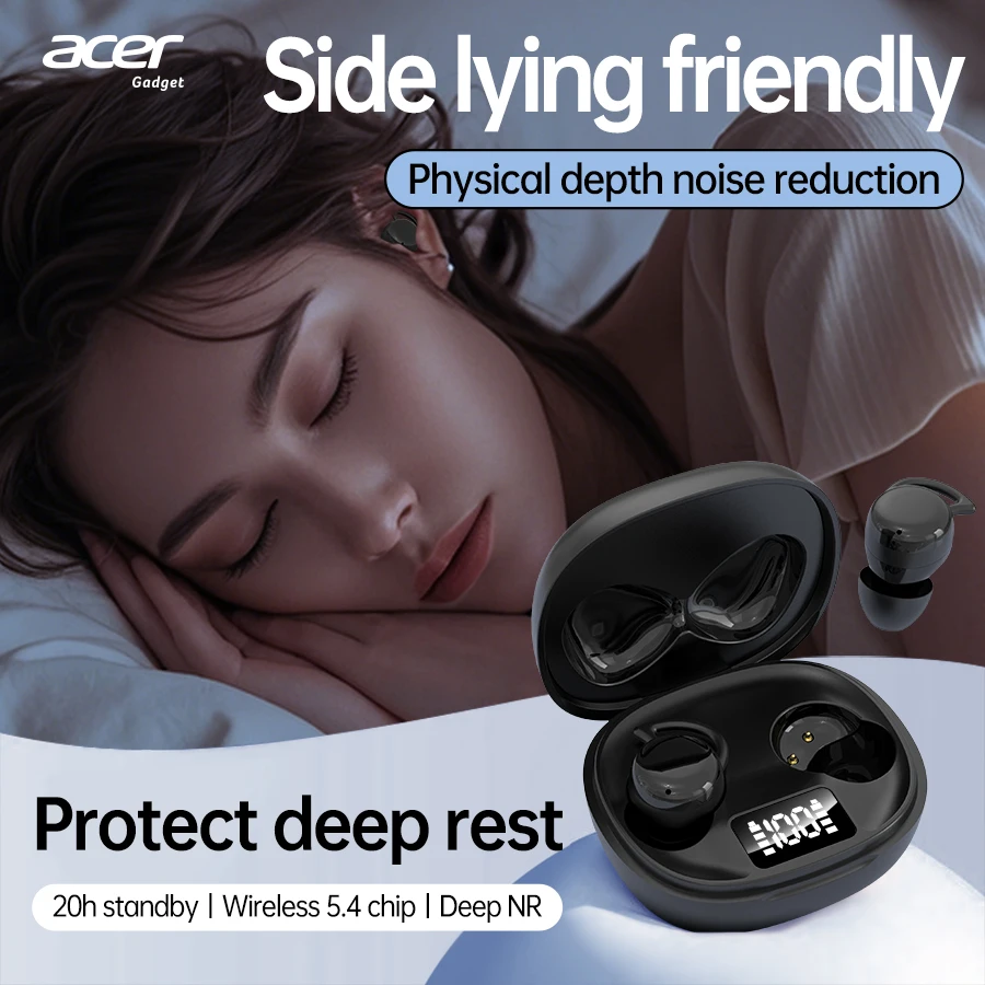 [Official Acer Product] Ohr557 Wireless Bluetooth Headphones In-Ear Design Sleep Headphones Comfortable for Wearing Sports Running Fitness Compatible with Mobile Phones Tablets Laptop Devices