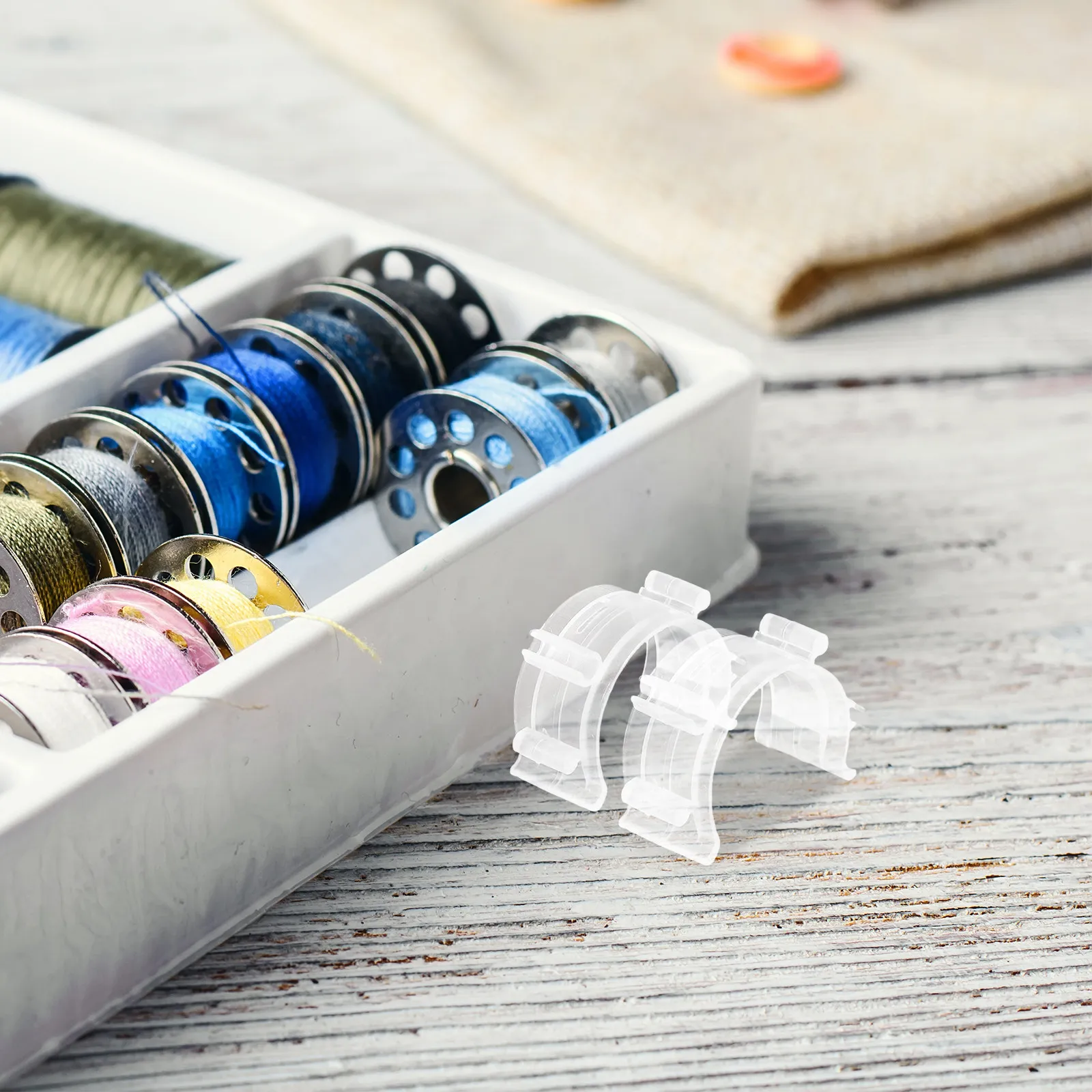 100Pcs Bobbin Clips Silicone Thread Organizer Tool for Sewing Machines Prevent Unwinding Precise Positioning Sewing Bobbin