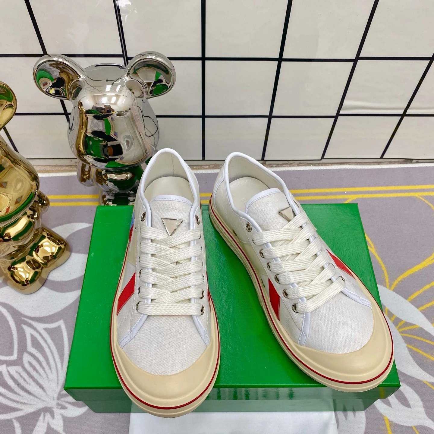 

Handmade Casual Sneakers Luxury Brand Couple Shoes Eliot Series Canvas Low-Top Sport Shoes Leather Trimming Holiday Gift