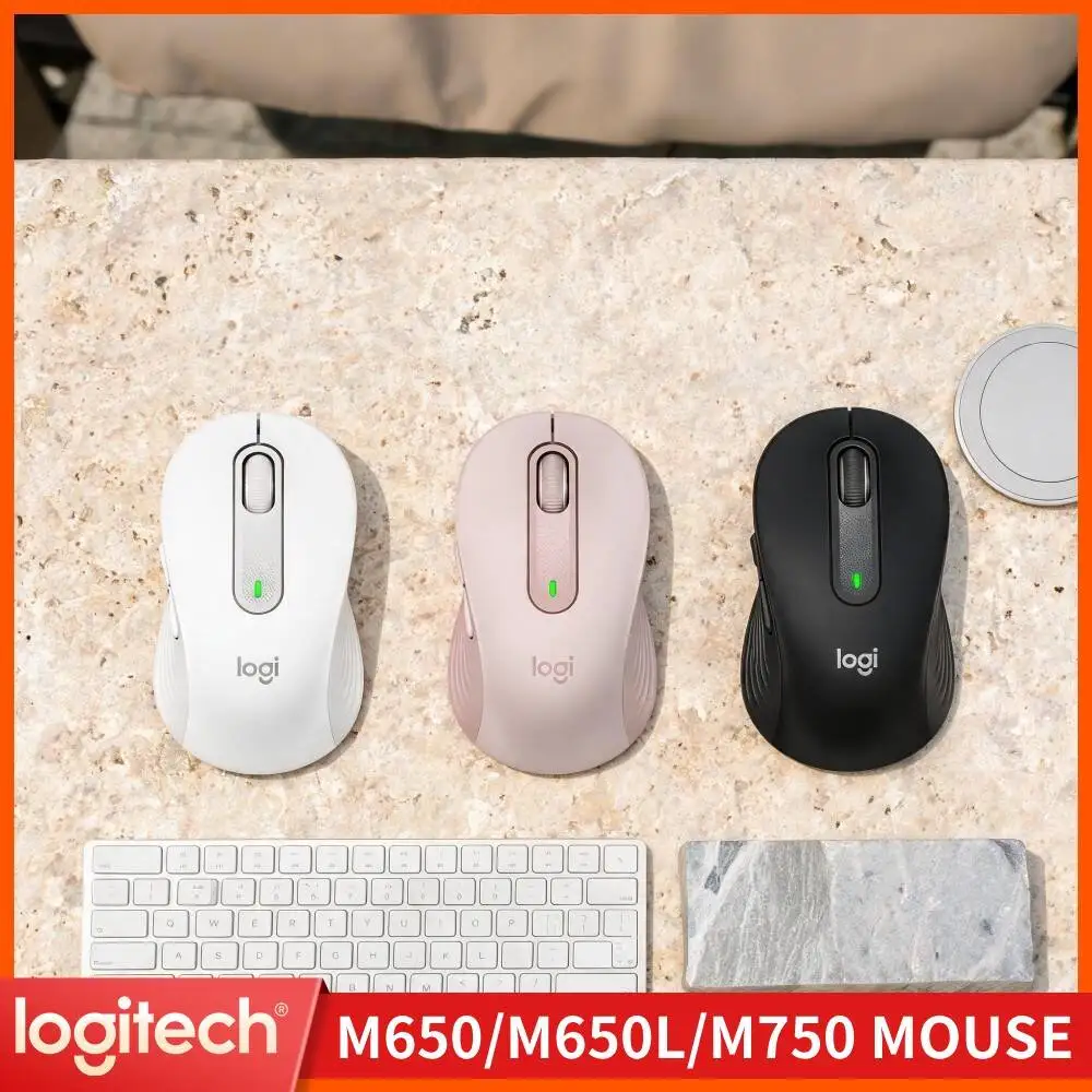 Logitech M650/M650L Wireless Ergonomic Mouse - Dual Connectivity, 90% Reduced Noise, 4000 DPI Tracking, 20-Month Battery