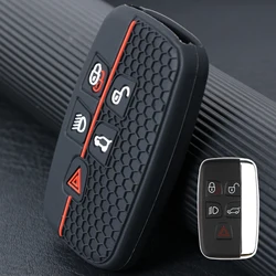 Remote Key Ring Chain Holder Case Cover Shell 5 Button Silicone For Range Rover Sport Evoque Jaguar Land Rover Freelander 2014
