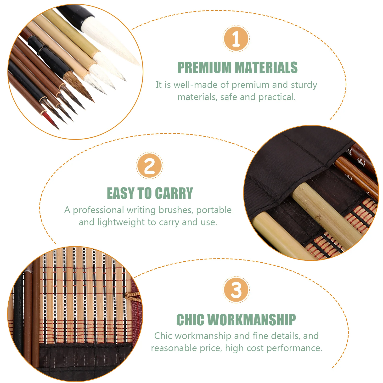 

15Pcs Calligraphy Brush Set High Quality Chinese Painting Writing Brush Portable Kit for School Art Study Beginner Liner