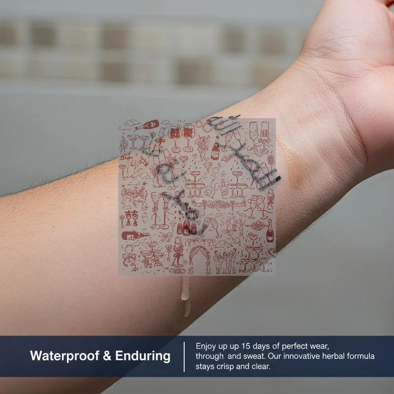 5Pcs Arabic Quote Waterproof Temporary Tattoo Stickers, Long-lasting Waterproof For Arm, Leg, Chest