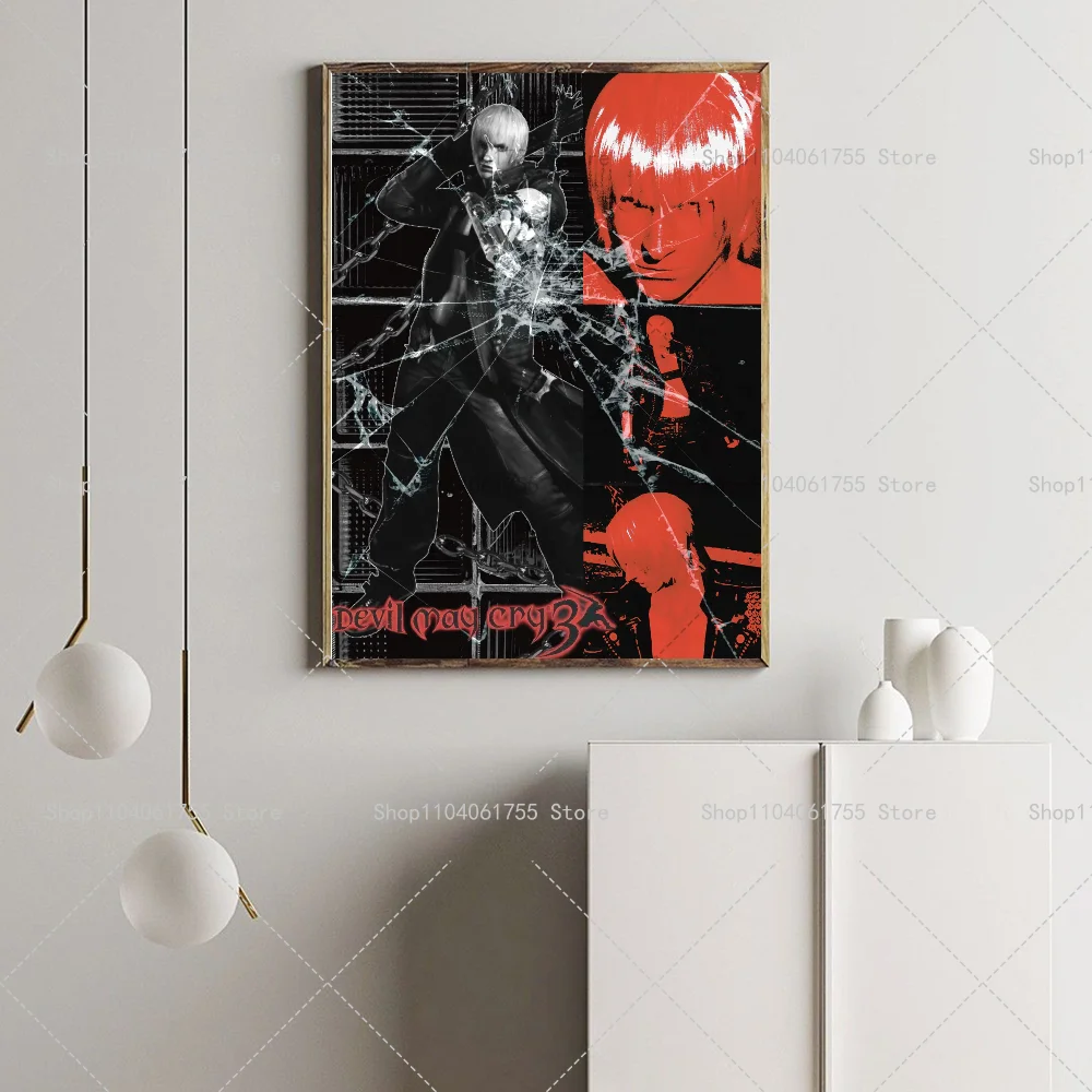 1 قطعة لعبة D-Devil M-May Cry-S المشارك ذاتية اللصق الفن ورق مقاوم للماء ملصق مقهى بار غرفة جدار ديكور #5