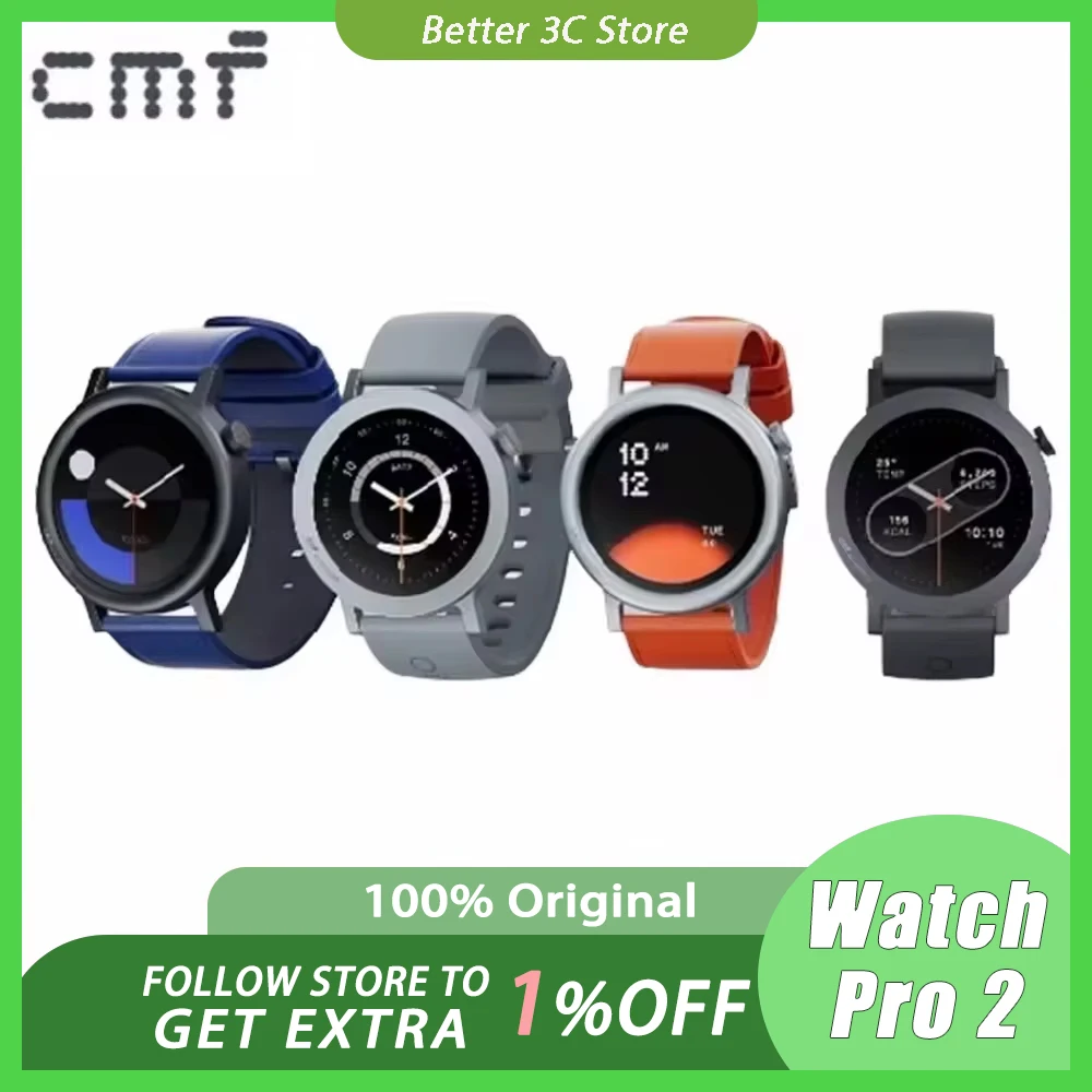 

Умные Электронные часы Cmf By Nothing Watch Pro 2 с Bluetooth, водонепроницаемые часы с шагомером для iphone/Android