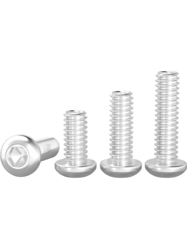 10Pcs ISO7380 6063 Aluminium Round Head Hexagon Screw M2-M6