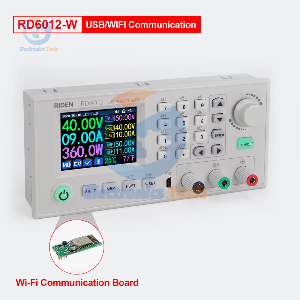 

RD6012W Step-Down Module Adjustable DC Power Supply Buck Converter Voltmeter Stabilizer Source 60V Step-Down Module