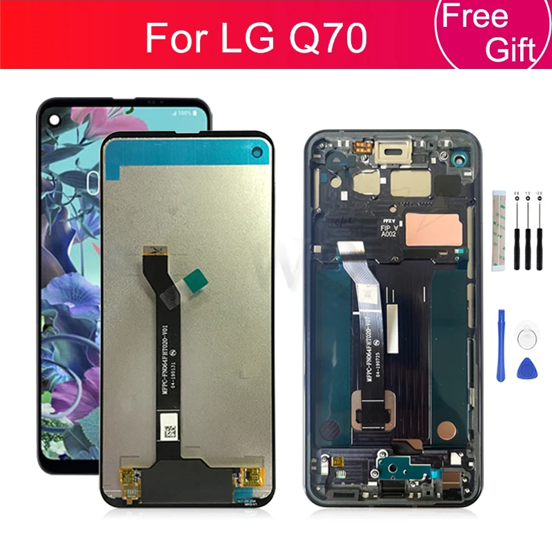 For LG Q70 LCD Q620 Display Touch Screen Digitizer Assembly With Frame LMQ620WA LM-Q620WA Display Replacement Repair Parts 6.4\