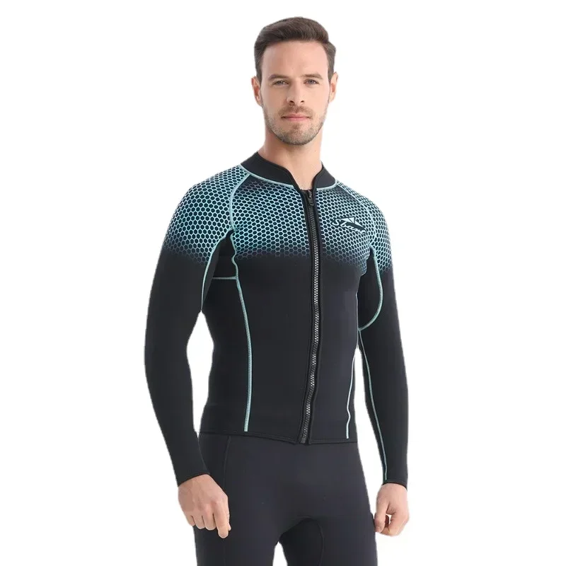 Men's 1.5mm long-sleeved diving top Thickened warm waterproof mother Three-dimensional cut Suitable for swimming Spa Beach