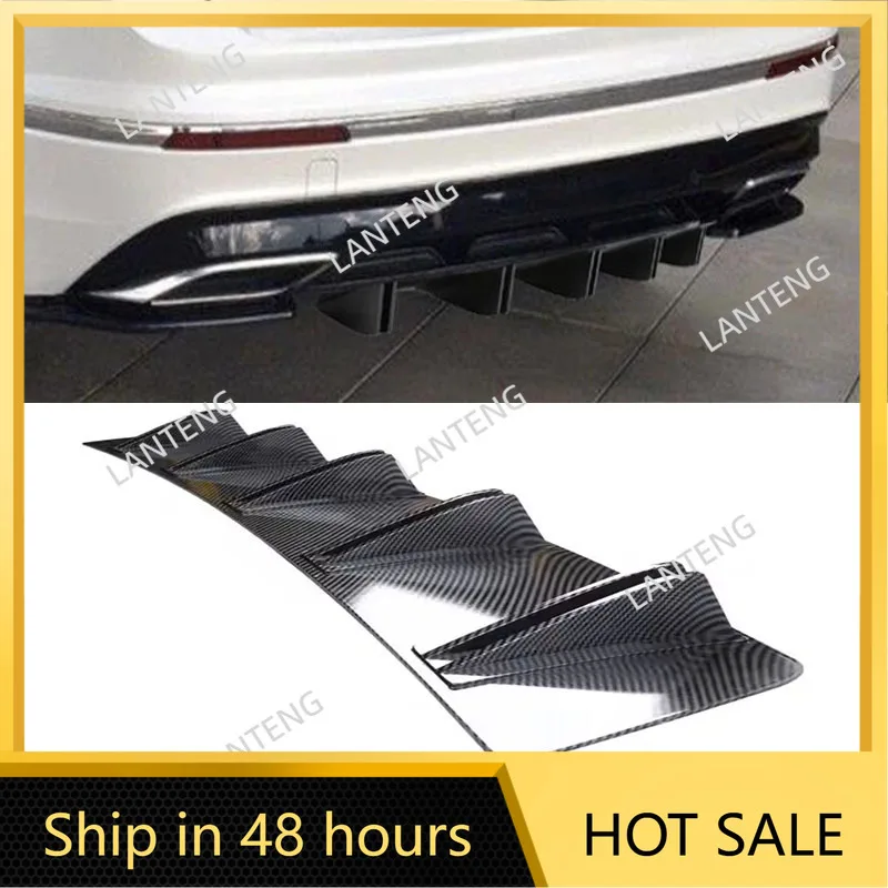 

Car Rear Diffuser Shark 10 Fins Bumper Wing Splitter Chin Spoiler Lip For Tiguan R-Line Body Protector Black