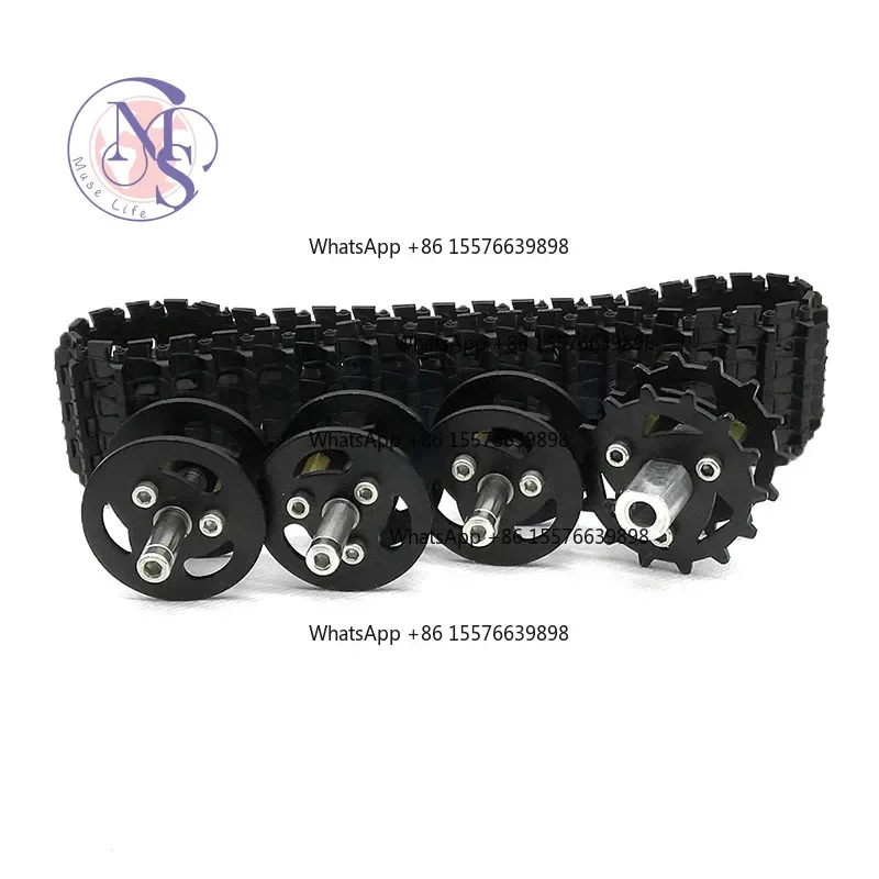 Plastic Tank Track & Metal Drive Wheel, 4mm Bore Coupling, Robot Chassis DIY Part