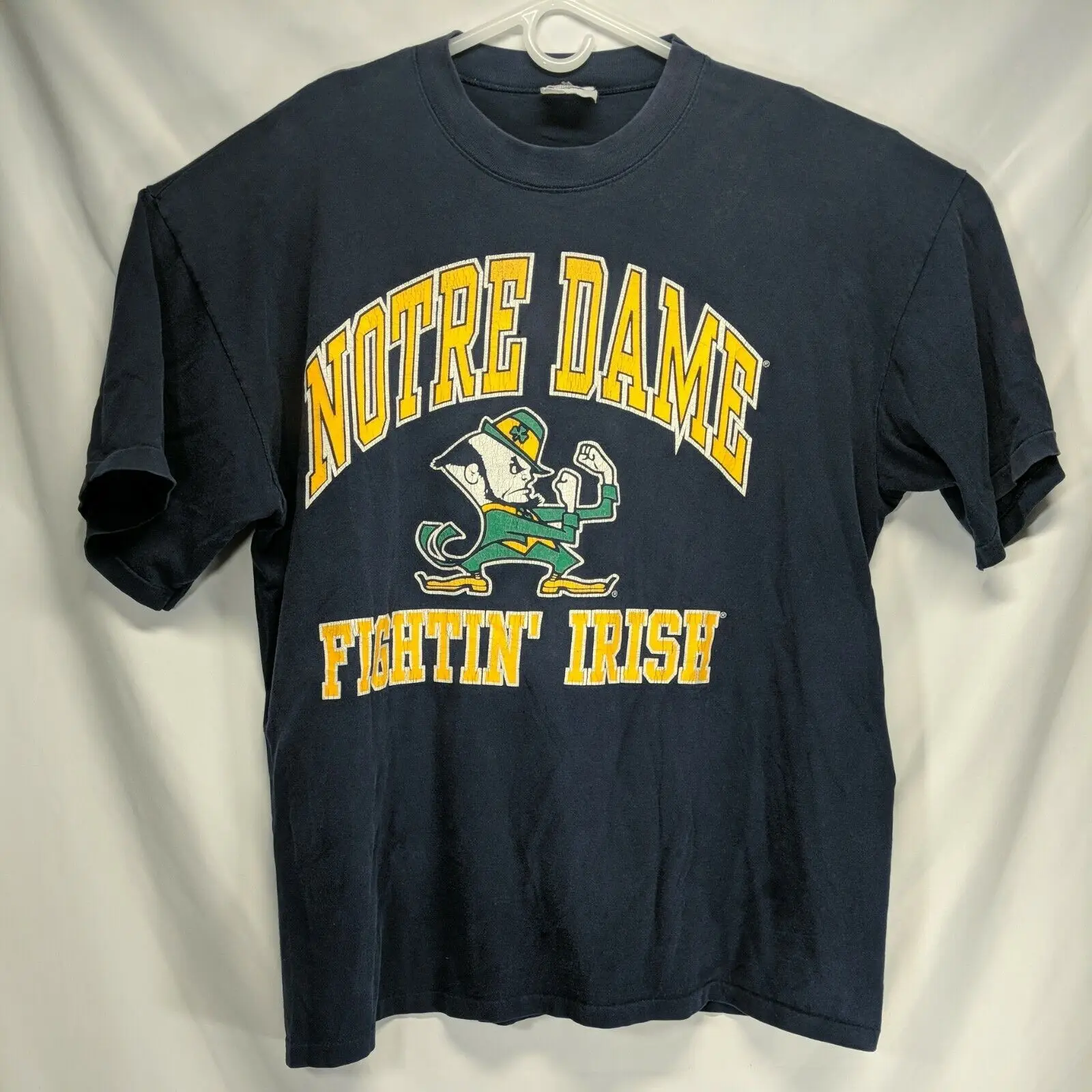 Vintage Distressed Notre Dame T-Shirt im Kampf gegen das irische maskot tchen xxl blau-