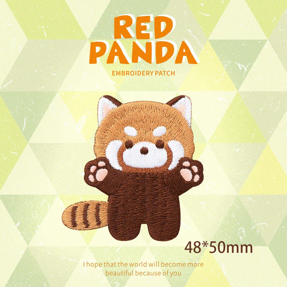 12 Arten niedlichen Tier roten Panda selbst klebende Stick flecken für Kleidung Kinder applikation auf Jeans DIY Kleidung Aufkleber swe – Detail 5