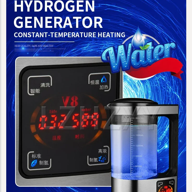 

2L Rich Hydrogen Water Bottle Water Kettle Water Ionizer Machine Wate r Filter Drink Hydrogen Wate r Generator 110/220V