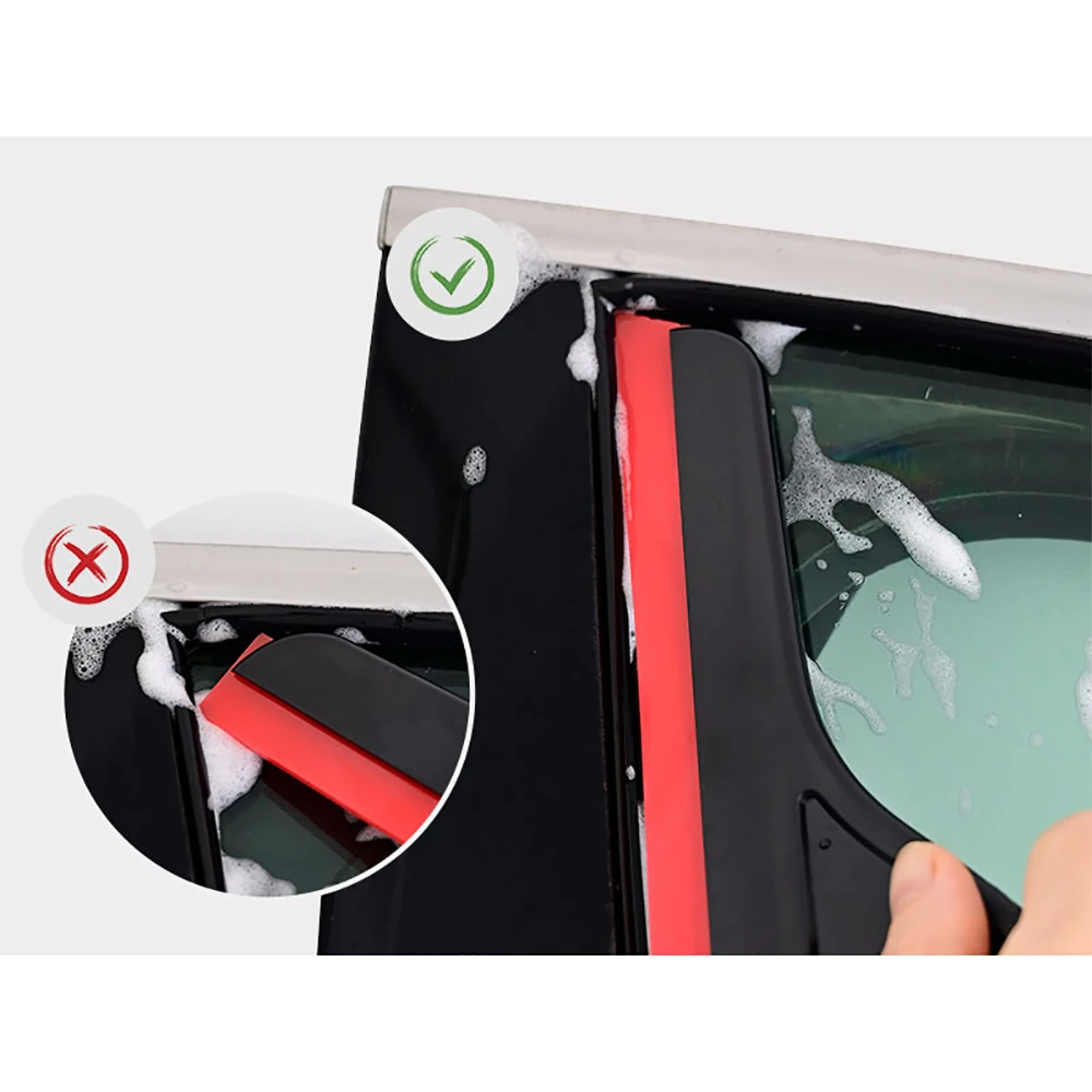 FOSHIO 3pcs Car Squeegee Soft Rubber Blade Side Wiper Scraper Vehicle Cleaning Tool Auto Window Tinting Glass Film Installation