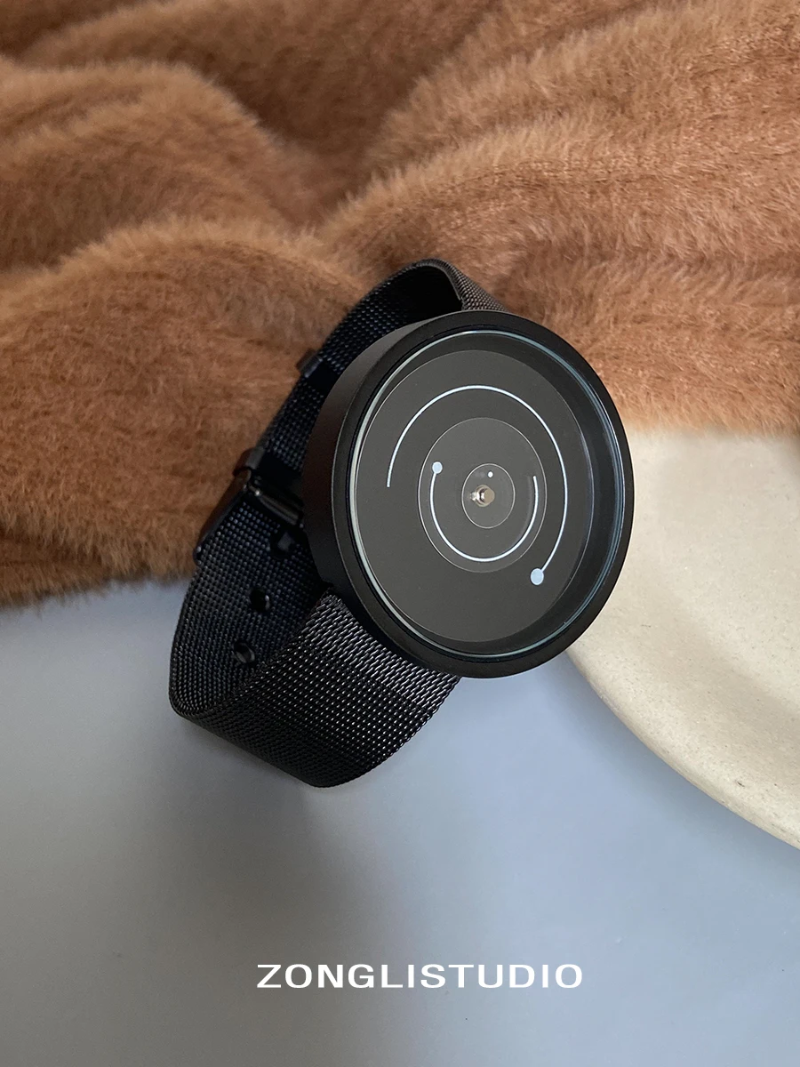 Elegant Women'S Wristwatch, Creatively Designed Without Hands, A New Stylish And Minimalist Student Watch, An Unusual Timepiece.