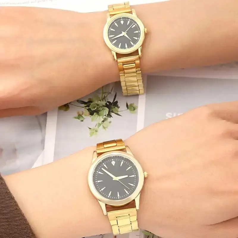 2pcs Fashion Couple Set Watch Luxury Men Women Classic Simple Quartz Watches Stainless Steel Watch Couple Watch