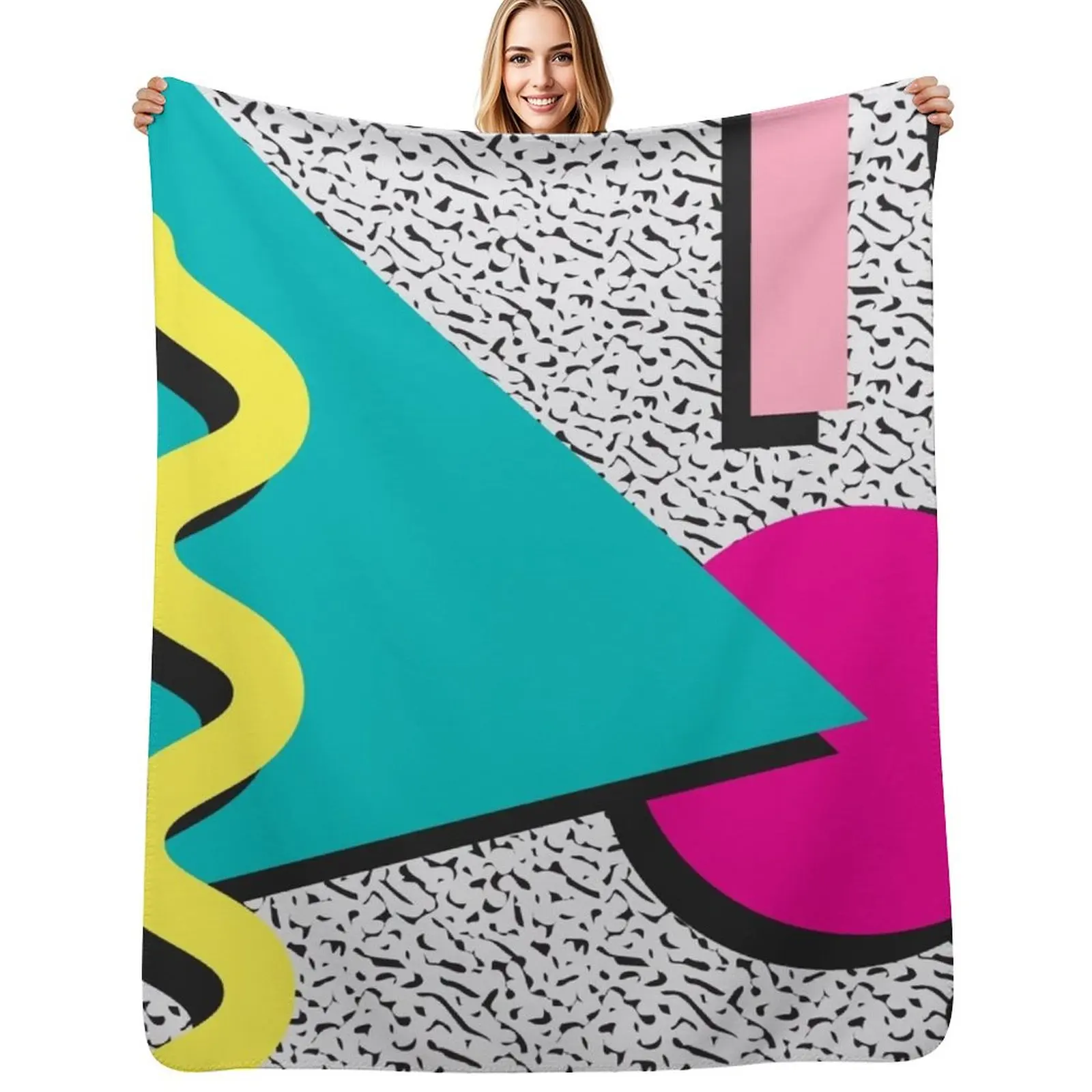 

1980s Abstract Pattern Throw Blanket Summer Cool Breathable Blanket for Sleeping
