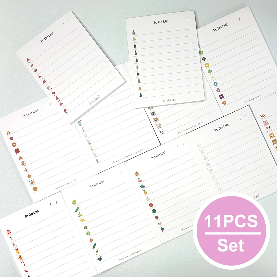 

11 Pcs Student Stationery Writing Pads Office Supplies Plan Notebook Sticky Notes To Do List Planner Tearable Notebook Memo Pads